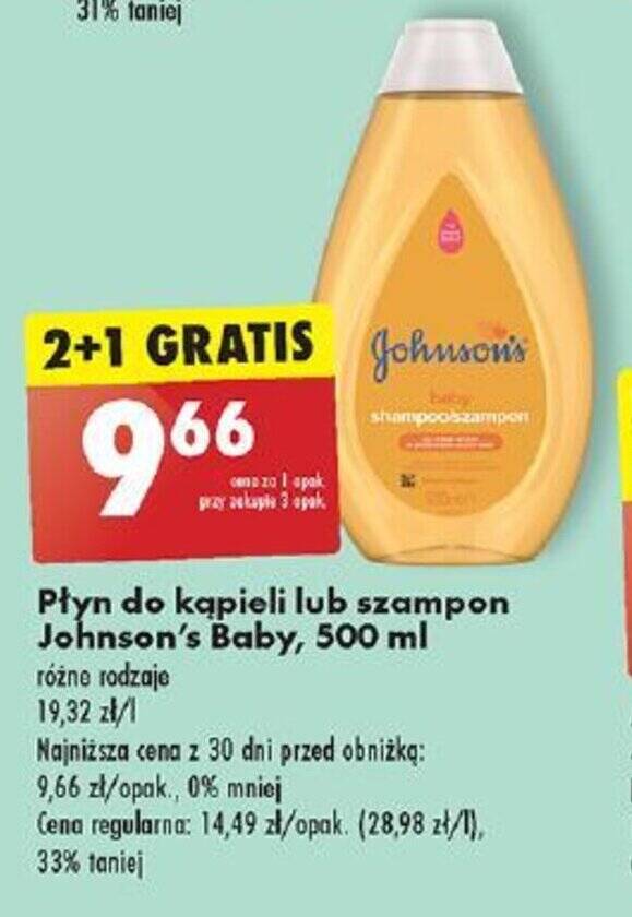 żel o mycia ciała lub szampon johnson s baby biedronka