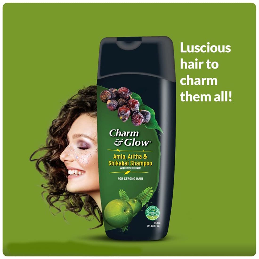 charm&glow ziołowy szampon z amla 350m