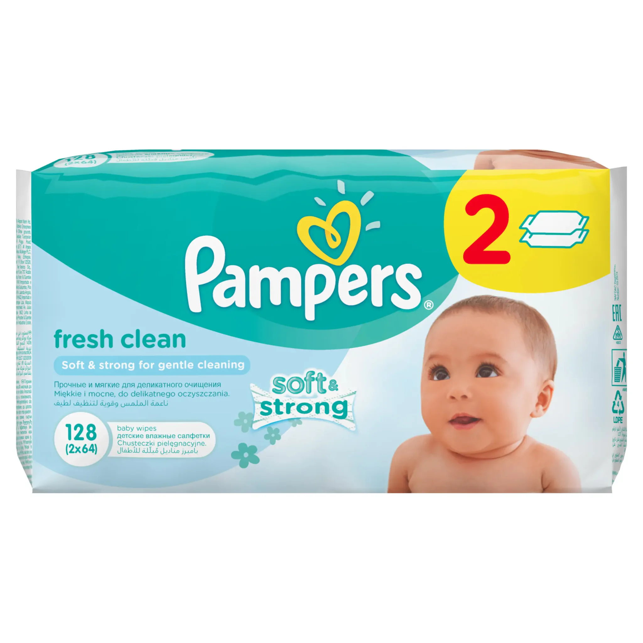 pampers fresh clean chusteczki 4x64