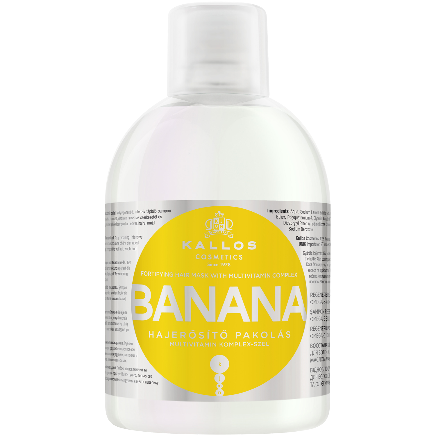 kallos banana szampon do włosów wzmacniający bananowy 1000ml sklad
