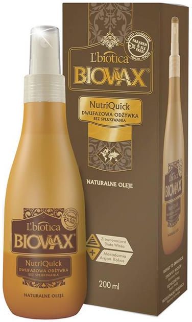 lbiotica biovax nutriquick odżywka do włosów arganowa 200ml krótka data