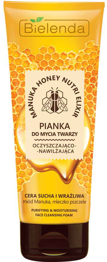 manuka honey nutri elixir oczyszczająco nawilżająca pianka do mycia twarzy