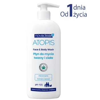 novaclear atopis płyn do mycia twarzy i ciała 500 ml