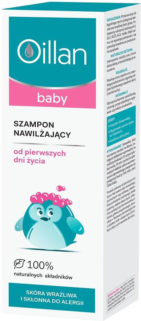 oillan baby szampon nawilżający od urodzenia 200ml srokao