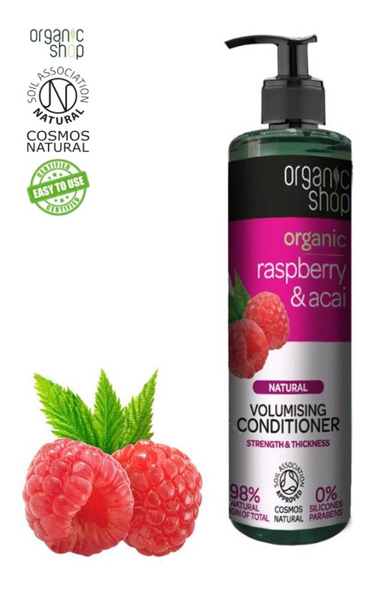 organic shop odżywka do włosów raspberry acai
