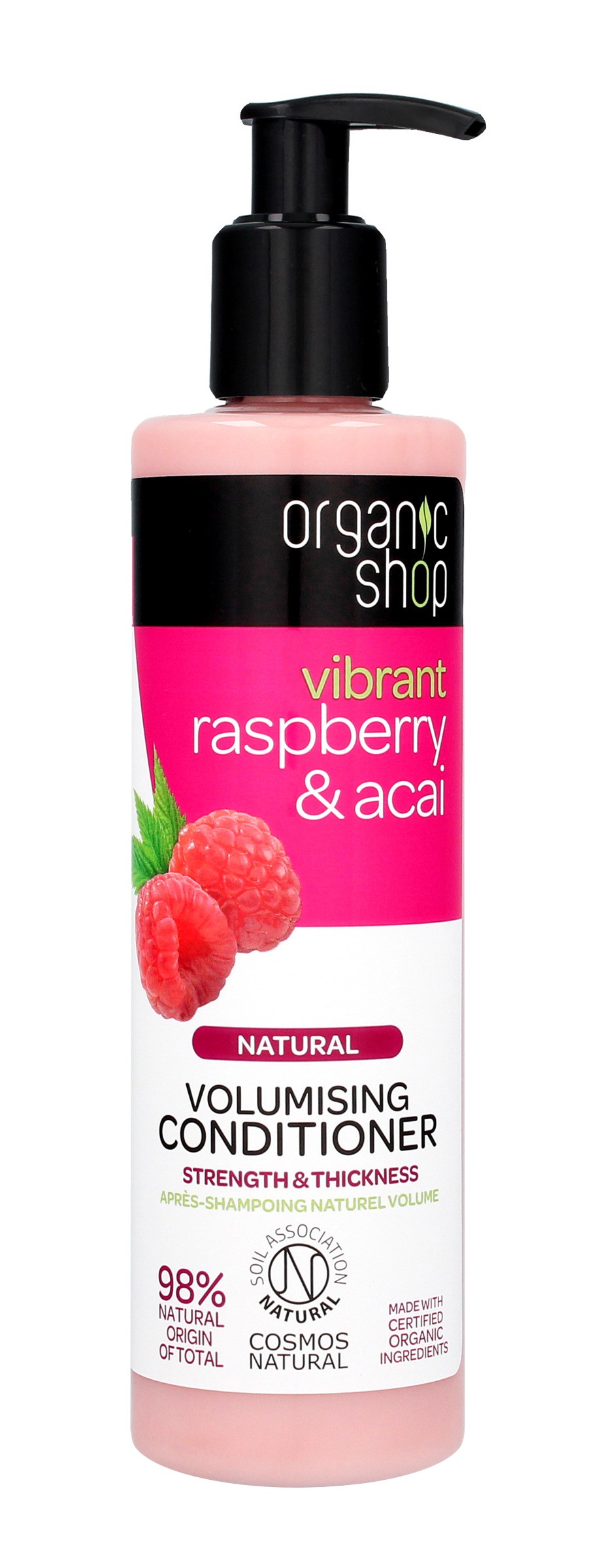 organic shop odżywka do włosów raspberry acai skład