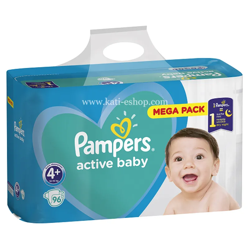 pampers active 4+ 96