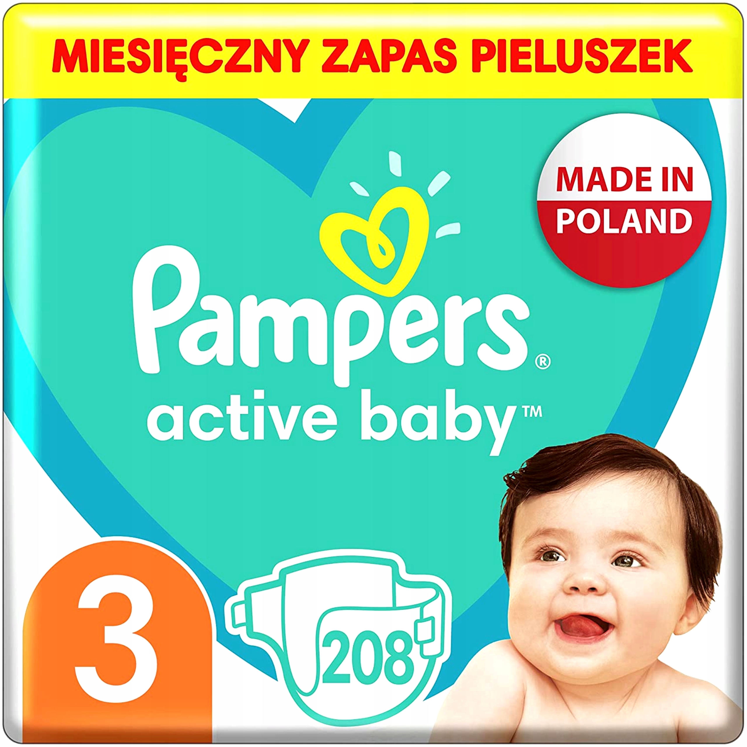 pampers active baby 3 6-10 kg 208 szt