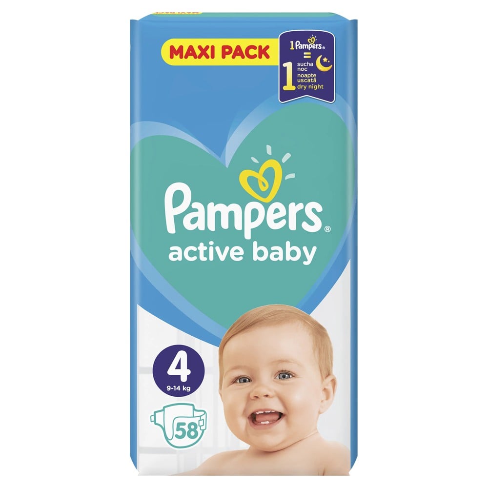 pampers active baby 4 58 szt