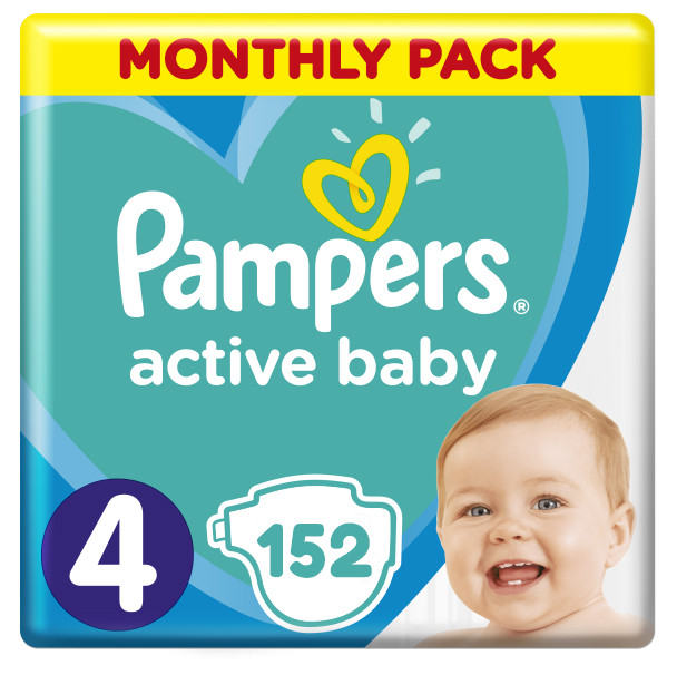 pampers active baby 4+ monthly pack