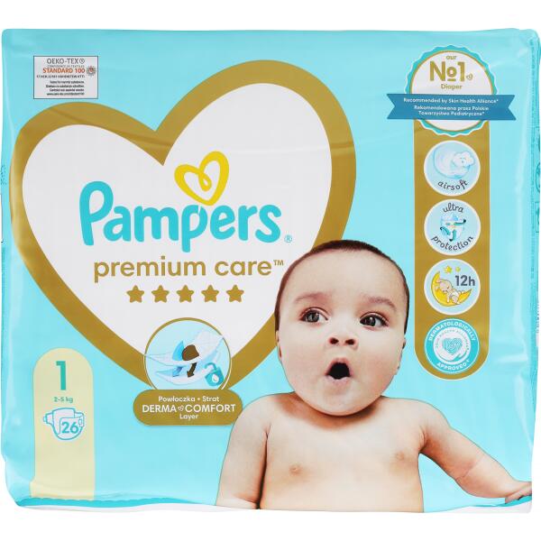 pampers premium care 1 newborn 2-5 kg pieluchy 88 szt