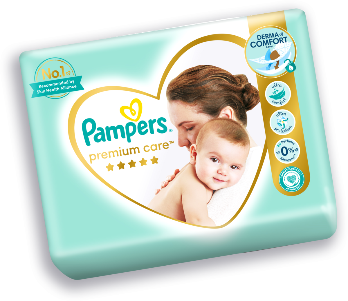 pampers premium care blekitne a zlote