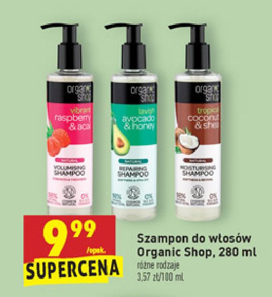rganic shop rewitalizujący szampon do włosów avocado i miód