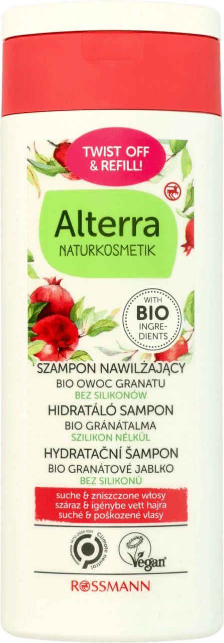 szampon nawilżający bio-owoc granatu& bio-aloes alterra naturkosmetik działanie