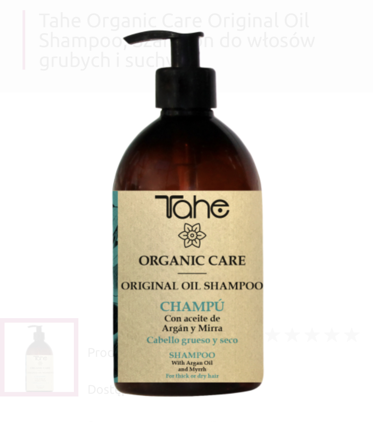 tahe organic care szampon do włosów grubych i suchych
