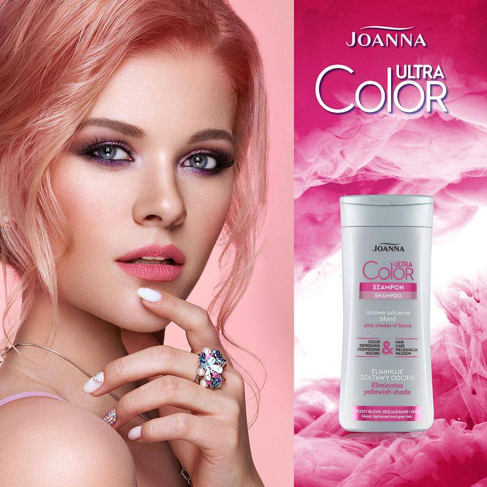 włoski szampon od włosów różowy biały